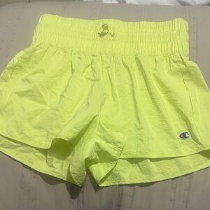 Champion Women's Bright Yellow Athletic Shorts